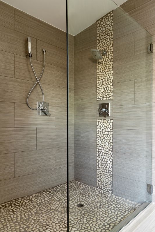 Elegant Shower with Mosaic Tiles