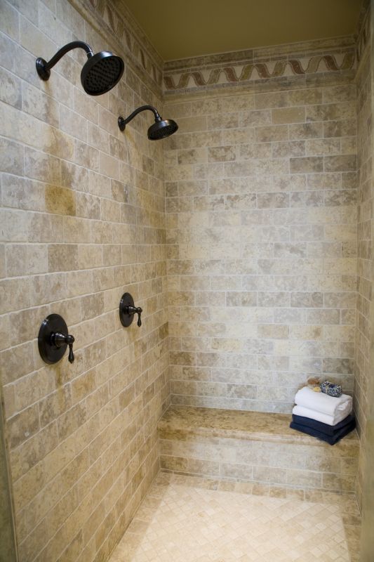 Spacious Shower with Multiple Heads